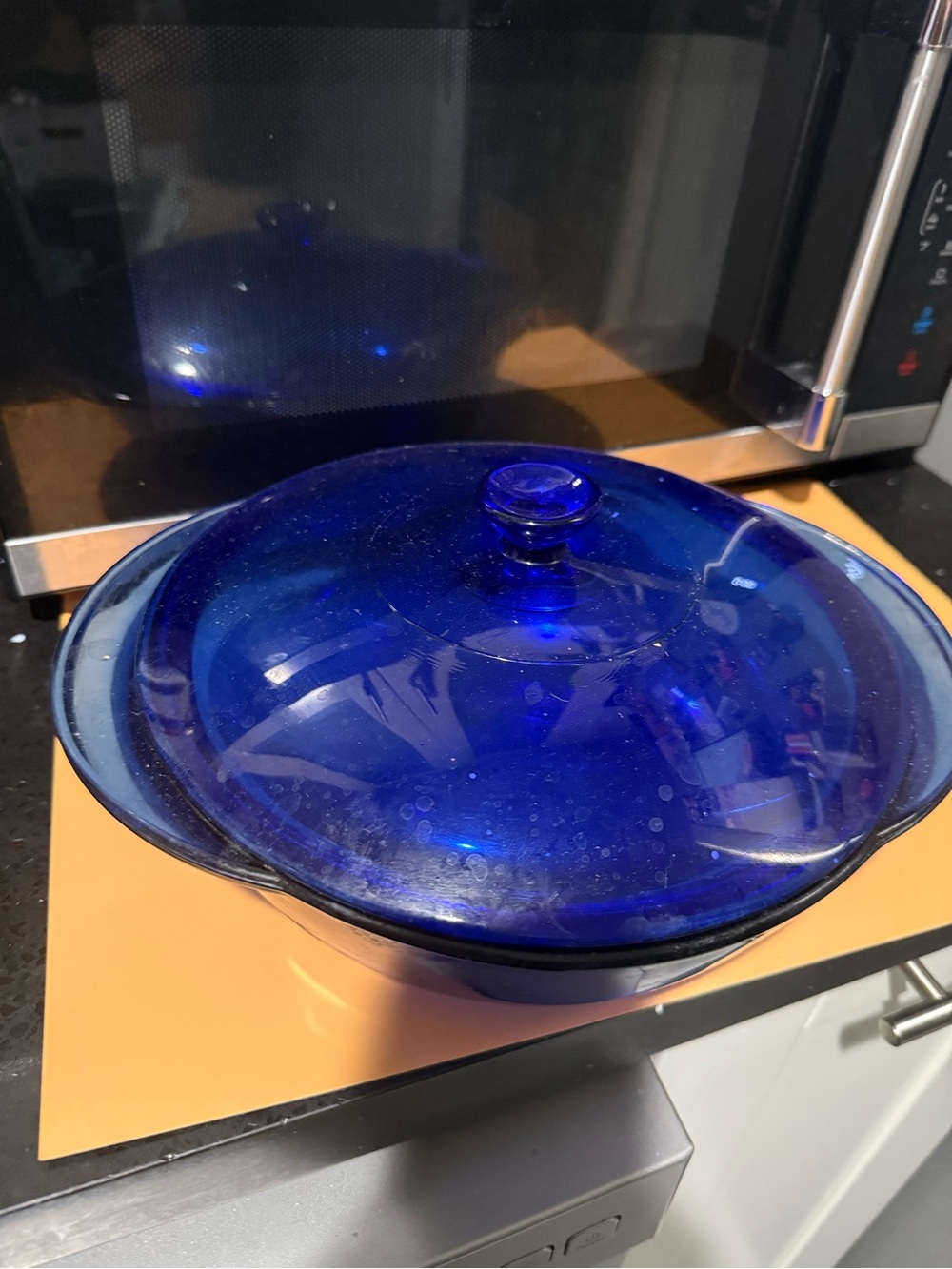 Anchor Hocking Cobalt Blue Glass Covered Casserole